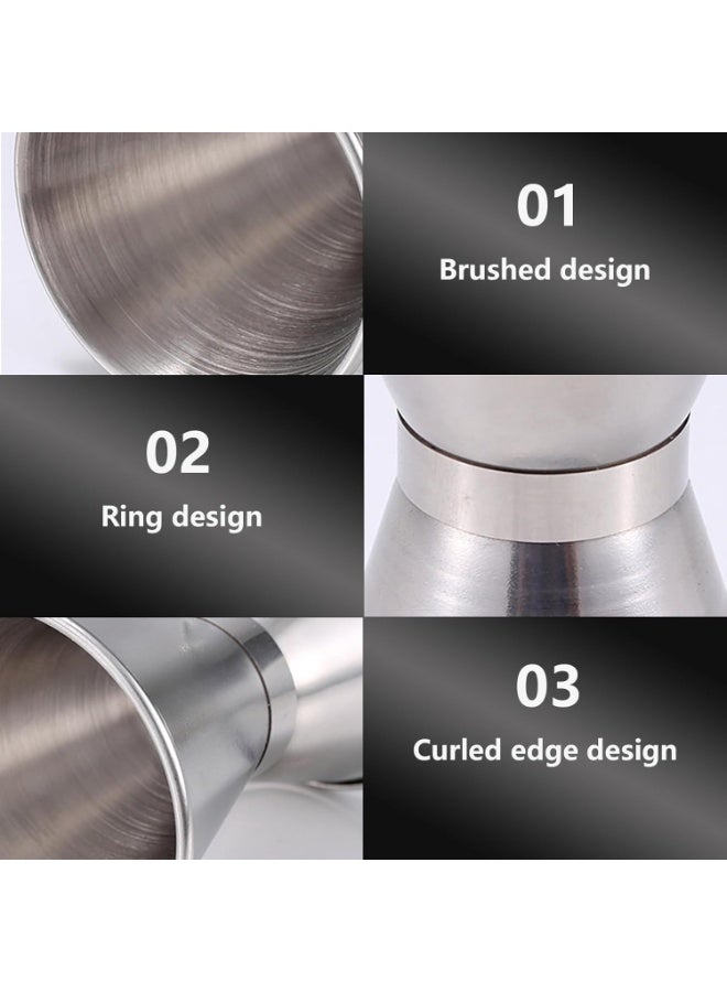 PTTIMFFM Stainless Steel Measuring Cup Set, Dual-Sided Liquid Measures & Long Handle Stirrers for Home and Party Use - Image 2